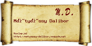Mátyássy Dalibor névjegykártya